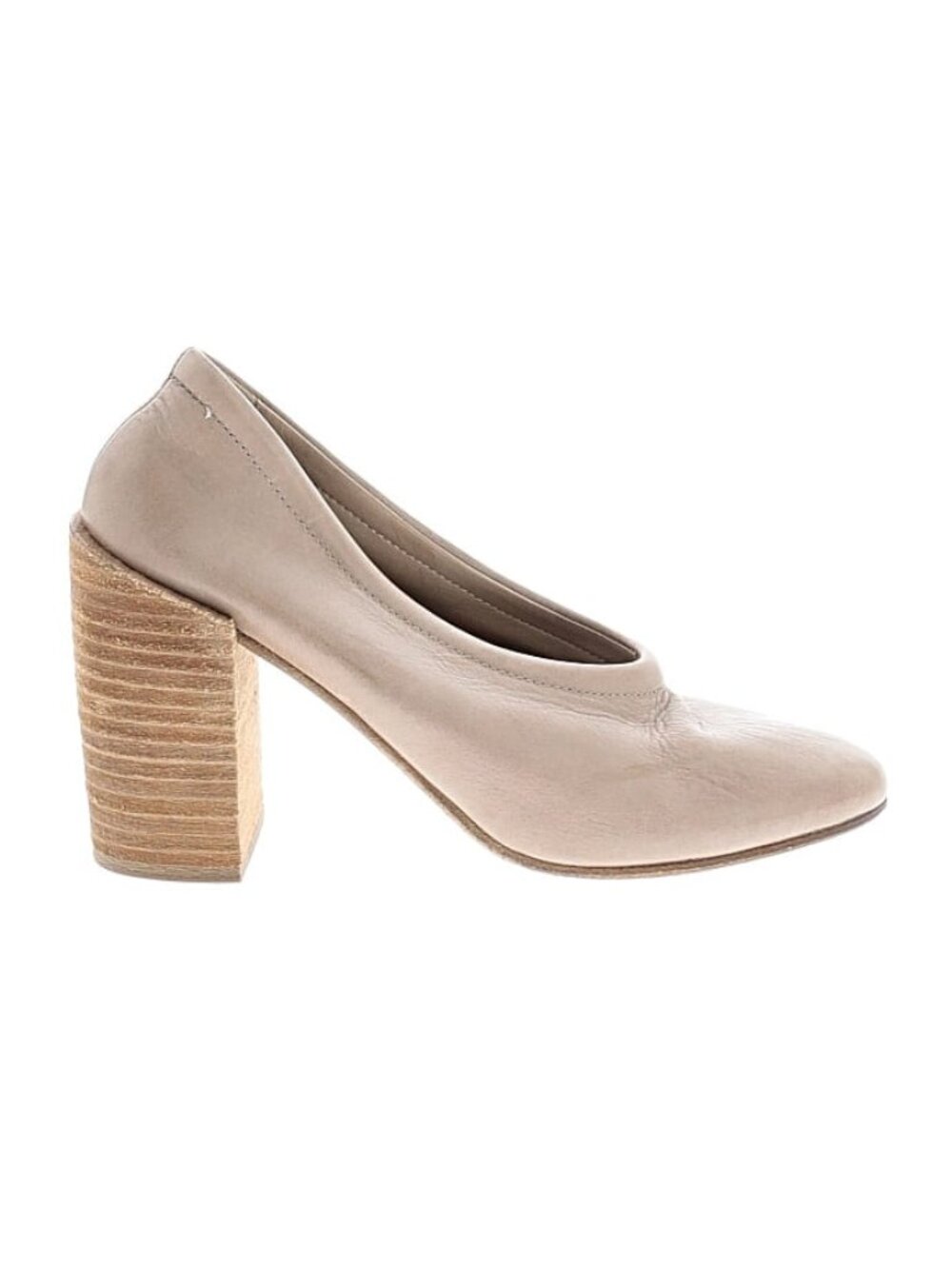 NEW Marsell Leather Block Stacked High Heel Closed Toe Avant Garde Artisan Pumps
